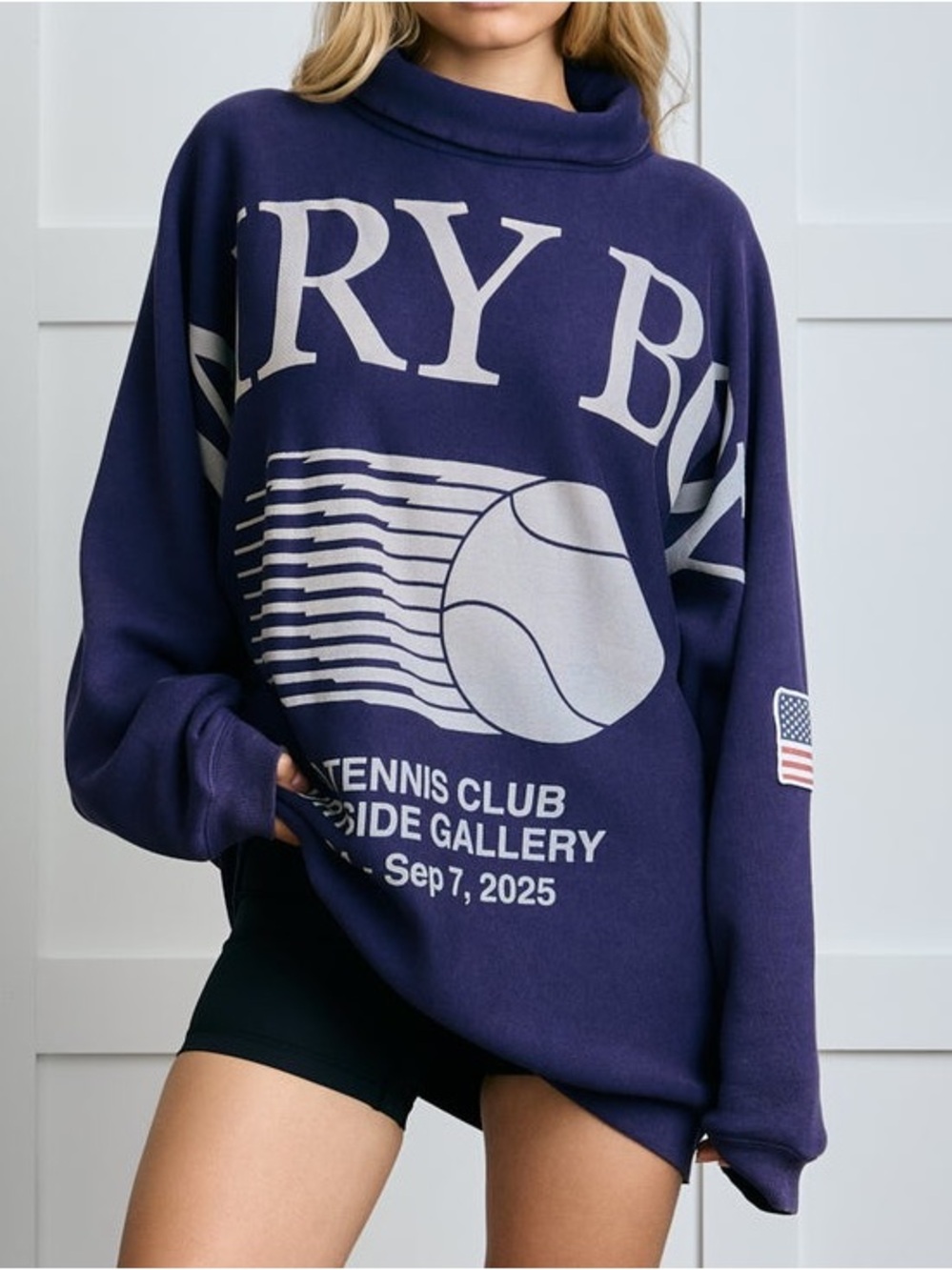 Dairy Boy The Diana Rollneck Graphic Tennis Club Pullover Sweater Americana